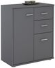 CARO-Möbel Kommode Locarno Highboard Bürokommode mit 2 Schubladen und 2 Türen in grau anthrazit Bild 4