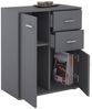 CARO-Möbel Kommode Locarno Highboard Bürokommode mit 2 Schubladen und 2 Türen in grau anthrazit Bild 2