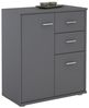 CARO-Möbel Kommode Locarno Highboard Bürokommode mit 2 Schubladen und 2 Türen in grau anthrazit Bild 3
