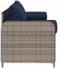 vidaXL Gartensofa mit Kissen 3-Sitzer Grau Poly Rattan 4104179 Bild 5