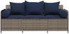 vidaXL Gartensofa mit Kissen 3-Sitzer Grau Poly Rattan 4104179 Bild 4