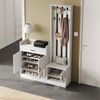 Garderobenset , Wandgarderobe; Garderoben Set mit Schuhbank und schuhrank ,8 Haken, 4 Türen, 1 Schublade, Weiß Flurmöbel 125*36*190cm (B×H×T) Bild 2