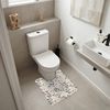 OnlyWow WC-Vorleger Klassisch - Botanisch - Farbenfroh, Höhe 10 mm, Polyester, U-Form, Vorleger mit Ausschnitt, Toilettenvorleger, Toilettenteppich Bild 2