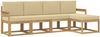 vidaXL Outdoor-Sofagarnitur mit Kissen 5 pcs Weiß und Beige 3387482 Bild 2