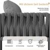 Merax Gartenmöbelset für 6-7 Personen, Seilgartenmöbelset mit verzinktem Eisengestell, verstellbare Beine, Ecksofa, Tischplatte aus gehärtetem Glas, inklusive aller Sitz- und Rückenkissen, grau Bild 5