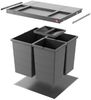 HAILO Abfallsorter 3301661 ALLEGRO 350 28/13/13/D dunkelgrau mit 54 Liter Abfallvolumen für 60 cm Schrankbreite Bild 3