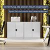 Aktenschrank abschließbar BEATA - 3 Ebenen verstellbar, Flügeltüren | Metallschrank Werkstatt Mehrzweckschrank Büroschrank aus Stahl Werkzeugschrank, 93x90x40cm Grau Bild 3