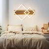 ZMH LED Deckenlamape Holz Deckenleuchte Dimmbar:55CM Schlafzimmer Lampe eckig Modern deckenleucht Geometrisch 36W wohnzimmerlampe Fernbedienung Design für Schlafzimmer Küche Esszimmer Büro Lampe Bild 4