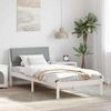 vidaXL Bettgestell Weiß und Hellgrau 100 x 200 cm Massivholz Kiefer 878563 Bild 1