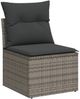 vidaXL 10-tlg. Garten-Sofagarnitur mit Kissen Grau Poly Rattan 3268140 Bild 4