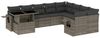 vidaXL 10-tlg. Garten-Sofagarnitur mit Kissen Grau Poly Rattan 3268140 Bild 2