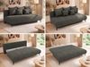 Sofa VIRENO mit Schlaffunktion, 3-Sitzer Sofa, Bettkasten, DL-System, Couch mit Stauraum, Metallfüße - Dunkelgrau Velvet Bild 2