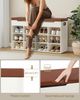 Schuhbank, Schuhregal Mit Sitzfläche, Sitzbank Mit Stauraum, 12 Fächer, Herausnehmbare Regale, Geeignet für Wohnzimmer, Flur, Eingang, 30 x 100 x 55 cm, Vintagebraun-Weiß Bild 5