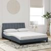 vidaXL Bettgestell mit LED ohne Matratze "Hanko" Dunkelgrau 140x190 cm Samt 3213776 Bild 4