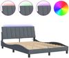 vidaXL Bettgestell mit LED ohne Matratze "Hanko" Dunkelgrau 140x190 cm Samt 3213776 Bild 2