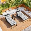 Yaheetech Feldbett 5-Stufig Verstellbares Campingbett Klappbar & Tragbar Gartenliege mit Seitentasche & Matratze bis 136 kg Belastbar Bild 3