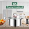 Onader 3-Lagen Edelstahl Kochtopf Induktion 3,3L Glasdeckel Suppentopf 20cm Bild 2