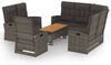 vidaXL 4-tlg. Garten-Lounge-Set mit Kissen Grau Poly Rattan 362180 Bild 2