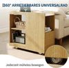 GarveeMore Beistelltisch Mit Ladestation Nachttisch mit Schublade Und Rollen,2 Steckdosen, USB Und USBc-Anschluss,Höhenverstellbarem Einlegeboden,Feststellrollen Bild 4