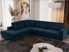Freistehendes Ecksofa mit lose Kissen, L-form - SAVONA - links - Dunkelblau Velours Bild 3