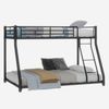 Etagenbett 197 x 146,6 x 139 cm mit Liegeflächen 90x190 und 140x190 cm – Metallbett in Schwarz mit Leiter Bild 5