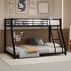 Etagenbett 197 x 146,6 x 139 cm mit Liegeflächen 90x190 und 140x190 cm – Metallbett in Schwarz mit Leiter Bild 4