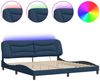vidaXL Bettgestell mit LED ohne Matratze "Hvar" Blau 200x200 cm Stoff 3213731 Bild 2