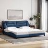 vidaXL Bettgestell mit LED ohne Matratze "Hvar" Blau 200x200 cm Stoff 3213731 Bild 4
