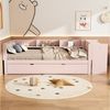 TavilaEcon Stapelbett Multifunktionales Kinderbett mit Schreibtisch & Ausziehbett, 3 seitliche Regale, 90x200cm (ausziehbar auf 180cm) Bild 2