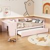 TavilaEcon Stapelbett Multifunktionales Kinderbett mit Schreibtisch & Ausziehbett, 3 seitliche Regale, 90x200cm (ausziehbar auf 180cm) Bild 3