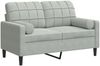 vidaXL 2-Sitzer-Sofa mit Zierkissen Hellgrau 120 cm Samt 3278209 Bild 2