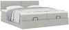 vidaXL Ottoman-Bett mit Matratzen Hellgrau 160x200 cm Samt 3312050 Bild 5