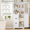 HOMECHO Hochschrank Badezimmerschrank mit 3 Türen und 3 Schubladen Bild 3