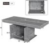 Merax Ausziehbarer Esstisch, L140/180*W80*H76cm,Esstisch mit Stauraum, rechteckiger Esstisch, Kaffee-Freizeittisch, Platzsparender multifunktionaler Esstisch, Automatischer Teleskoptisch, Grau Bild 4