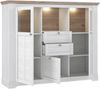 FORTE Iloppa Vitrine mit LED Beleuchtung, Holzwerkstoff, Grau/Weiß, 165 x 136,1 x 44,3 cm Bild 5