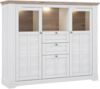 FORTE Iloppa Vitrine mit LED Beleuchtung, Holzwerkstoff, Grau/Weiß, 165 x 136,1 x 44,3 cm Bild 3