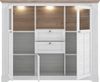FORTE Iloppa Vitrine mit LED Beleuchtung, Holzwerkstoff, Grau/Weiß, 165 x 136,1 x 44,3 cm Bild 4