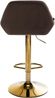 Barhocker BIKEL - Samt Braun 51x52x89 cm Gold | Barstuhl Höhenverstellbar Mit Lehne Drehbar Tresenhocker Tresenstuhl Kneipenhocker Kneipenstuhl Bild 4