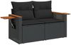 vidaXL 8-tlg. Garten-Sofagarnitur mit Kissen Schwarz Poly Rattan 3227049 Bild 4
