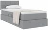 vidaXL Aufbewahrungsbett mit Matratze Hellgrau 100 x 200 cm 3370488 Bild 3