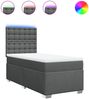 vidaXL Boxspringbett mit Matratze Dunkelgrau 90x200 cm Stoff 3292686 Bild 2