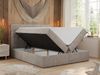 Polsterbett Kunstlederbett mit Bettkasten, Stauraumbett - ERNI - 160x200cm - Beige Stoff - H3 Bild 2
