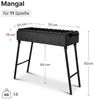 BIG-PAN Grillbesteck-Set Mangal Klappbar Holzkohlegrill 11 Spieße 2mm Stahl 70x33cm Schaschlik, (Mangalgrill, Schaschlikgrill zerlegbar), Outdoor Kohlegrill Picknick Garten Bild 3