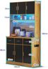 Buffetschrank 100 x 40 x 180 cm aus MDF, Natur/Schwarz, mit LED (App) & Steckdosenleiste Bild 5