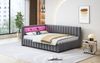 Polsterbett Schlafsofa 140x200 cm mit LED-Licht und USB-Anschluss, ohne Matratze Bild 4