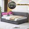 Polsterbett Schlafsofa 140x200 cm mit LED-Licht und USB-Anschluss, ohne Matratze Bild 5