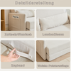 LVHOM Schlafsofa 2-Sitzer, Klappsofa mit Schlaffunktion, Bettsofa aus Cordstoff, Schlafcouch mit Kissen und Seitentaschen, 165x92x82 cm Bild 4