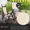 KESSER® Gartenstuhl Hochlehner mit Armlehnen | Aluminium Klappstuhl inkl. Kopfkissen Campingstuhl 7-Fach Verstellbar Rückenlehne | Atmungsaktiv & Wetterfest | Klappbar & Anti-Rutsch Beige, 2 Stück Bild 3