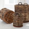Dickes CL Rattan Korb CESTINO natural ca.D55cm Teakbodenplatte Pflanzkorb Griffe Bild 2
