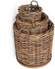 Dickes CL Rattan Korb CESTINO natural ca.D55cm Teakbodenplatte Pflanzkorb Griffe Bild 5